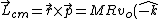 \vec{L}_{cm}=\vec{r}\times \vec{p} = M R v_o (\hat{-k})